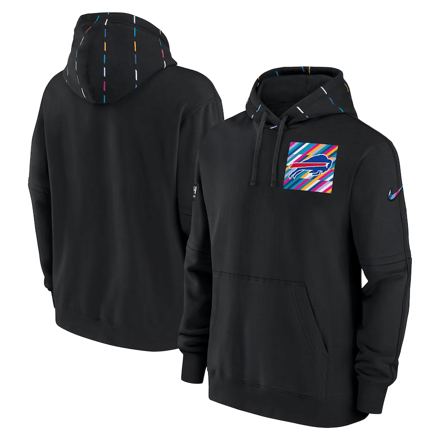 Men's Buffalo Bills Black 2023 Crucial Catch Club Pullover Hoodie Men's Buffalo Bills Black 2023 Crucial Catch Club Pullover Hoodie